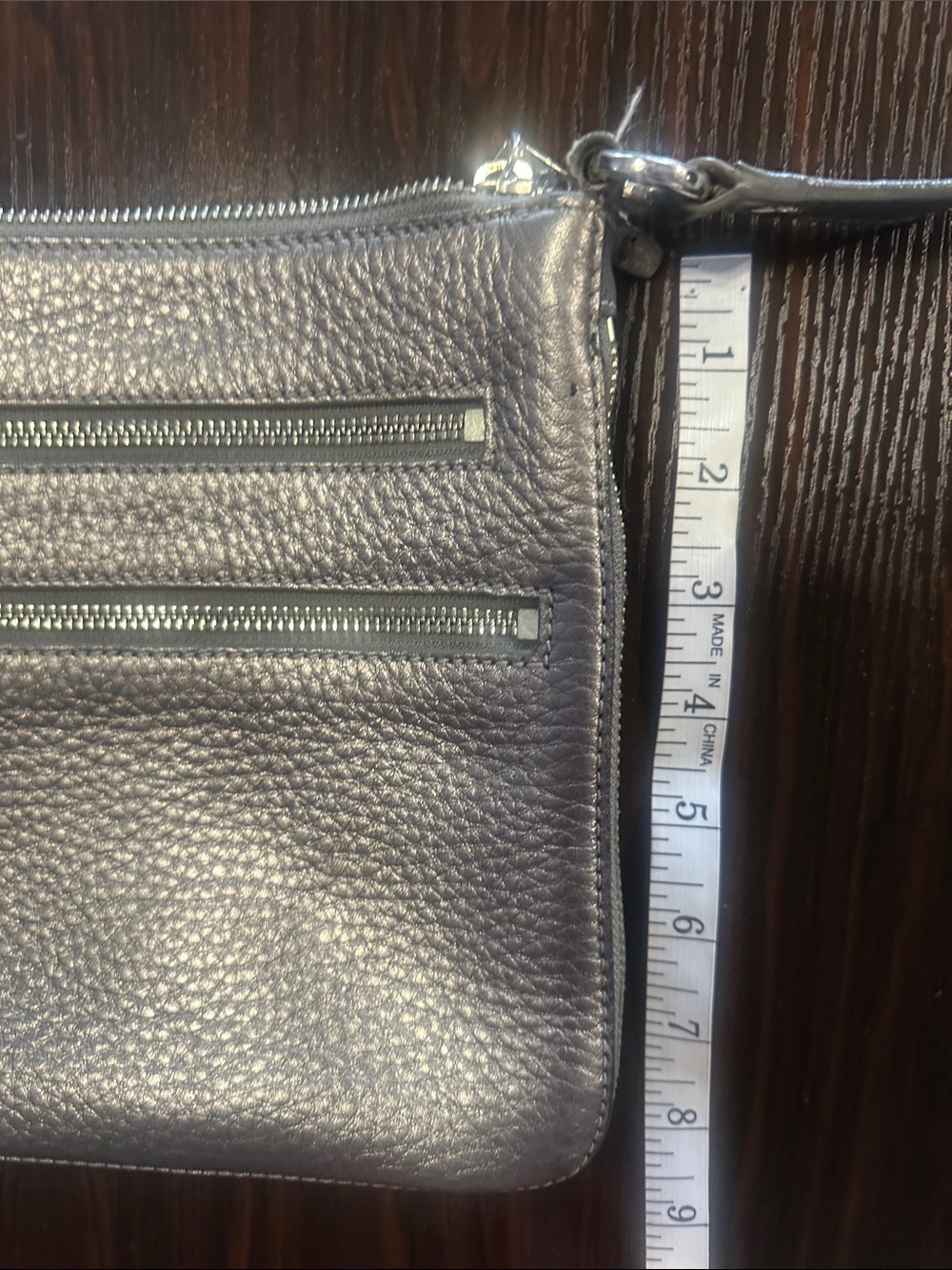 Cole Haan Leather Crossbody Bag in Metallic Silver - Picture 7 of 7